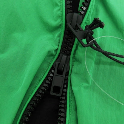 【新品】ピューテリー PEUTEREY ナイロン スタンドカラー ダブルジップ ブルゾン グリーンxブラック【 M 】【 状態ランクN 】【 メンズ 】