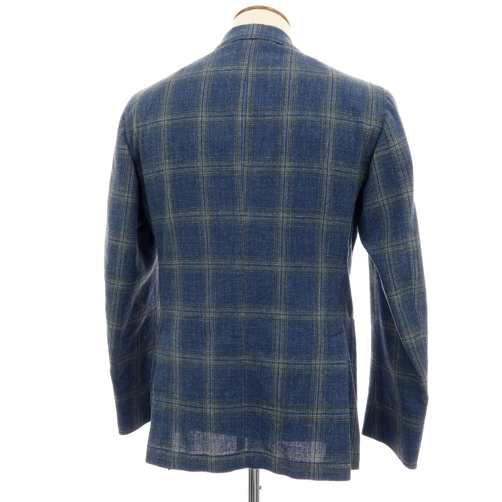 【新品】エルビーエム1911 L.B.M.1911 コットン チェック カジュアルジャケット ライトネイビー系【 48 】【 状態ランクN 】【 メンズ 】
