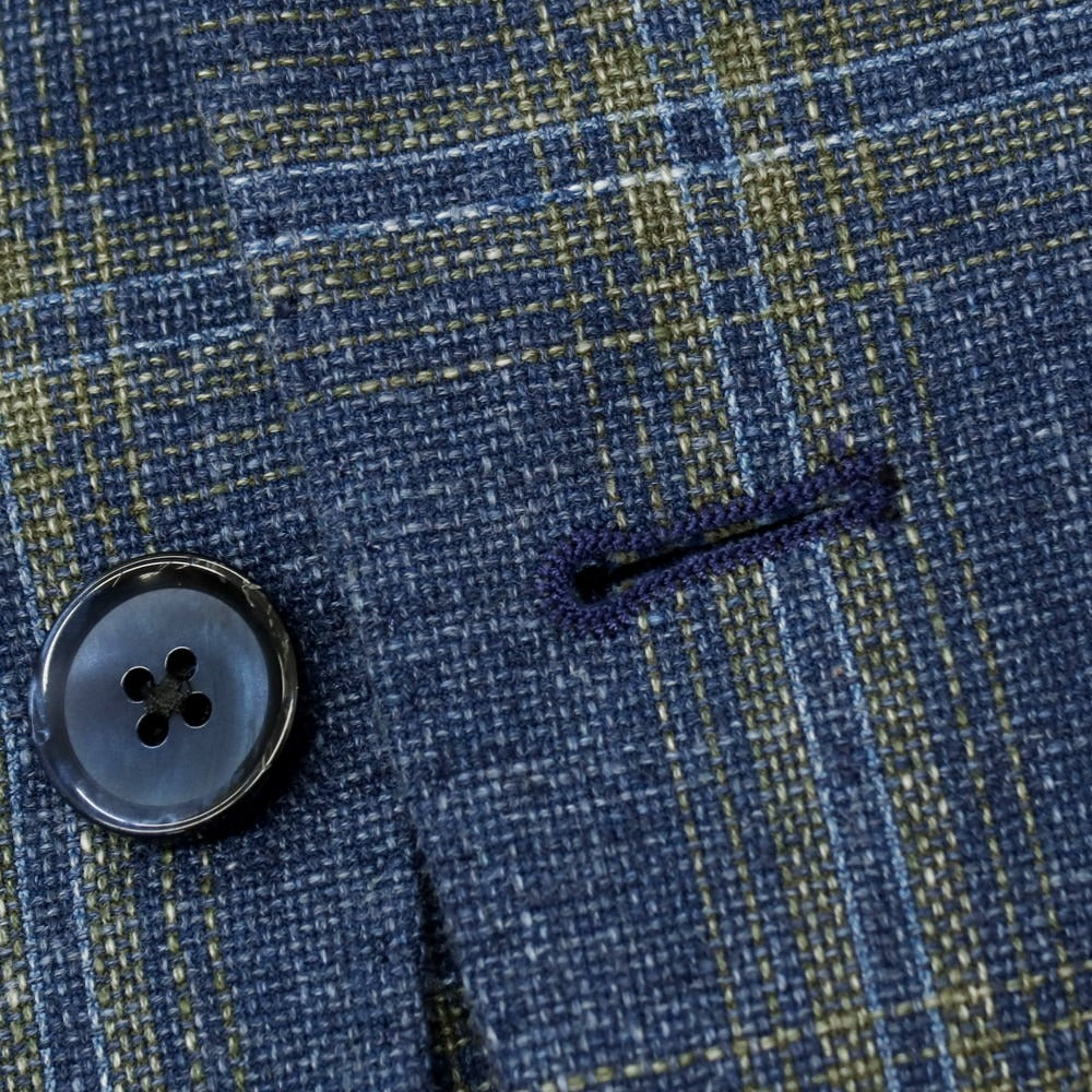 【新品】エルビーエム1911 L.B.M.1911 コットン チェック カジュアルジャケット ライトネイビー系【 48 】【 状態ランクN 】【 メンズ 】