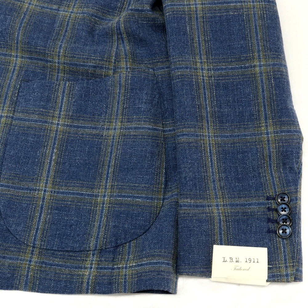 【新品】エルビーエム1911 L.B.M.1911 コットン チェック カジュアルジャケット ライトネイビー系【 48 】【 状態ランクN 】【 メンズ 】