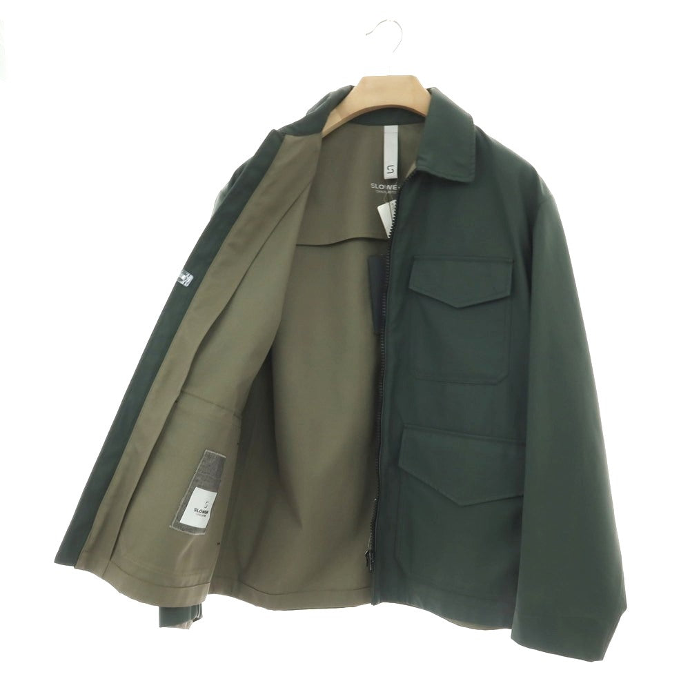 【新品アウトレット】スローウェア SLOWEAR ポリエステルコットン ブルゾン ダークグリーン【サイズ50（紙タグ参照）】【 状態ランクN- 】【 メンズ 】[CPD]