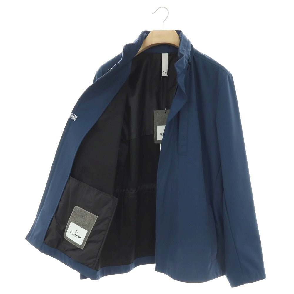 【新品】スローウェア SLOWEAR ナイロンポリエステルポリウレタン スタンドカラー シェルジャケット ダークブルー【サイズ50】【 状態ランクN 】【 メンズ 】[CPD]