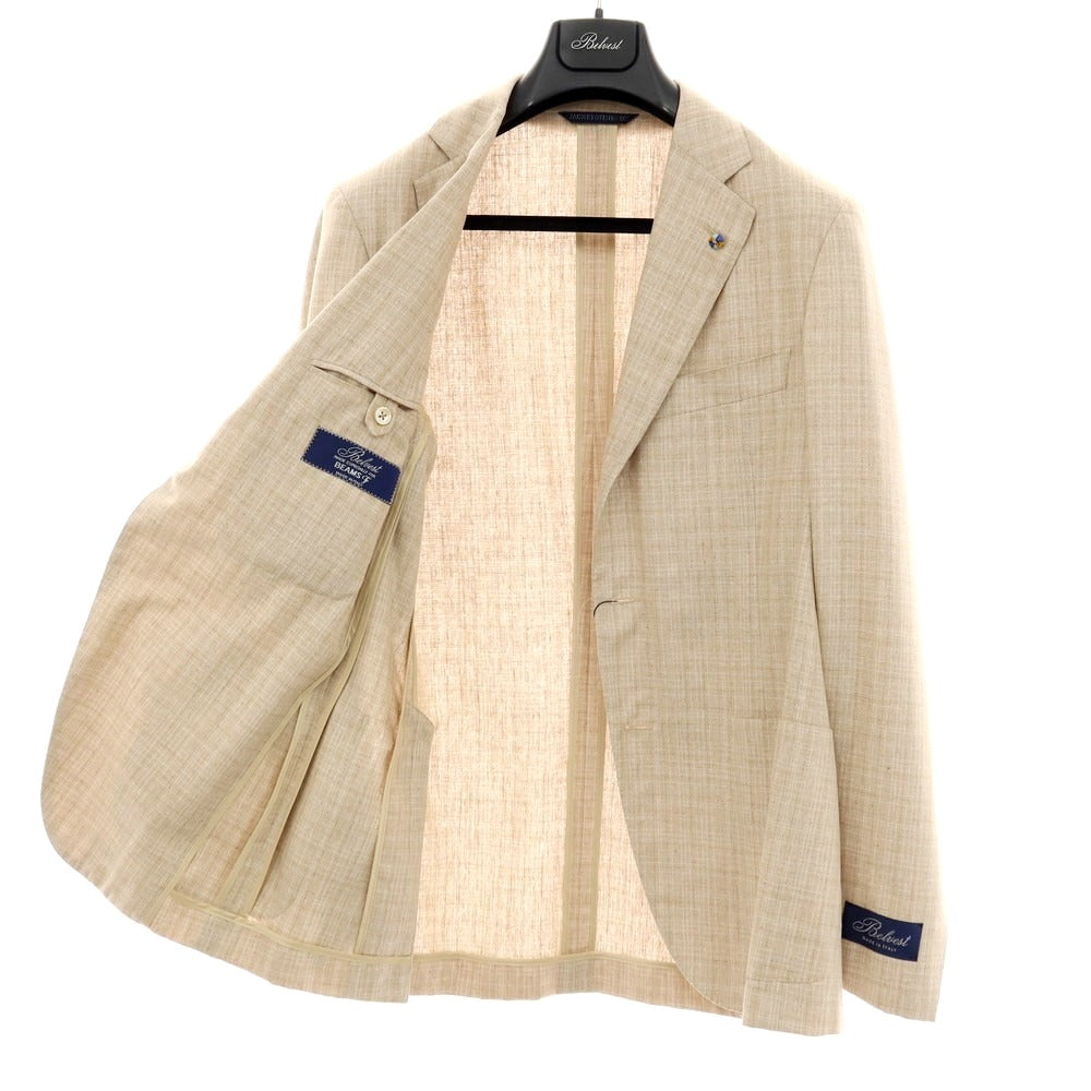 【新品】ベルベスト Belvest シルク テーラードジャケット ベージュ【 46 】【 状態ランクN 】【 メンズ 】