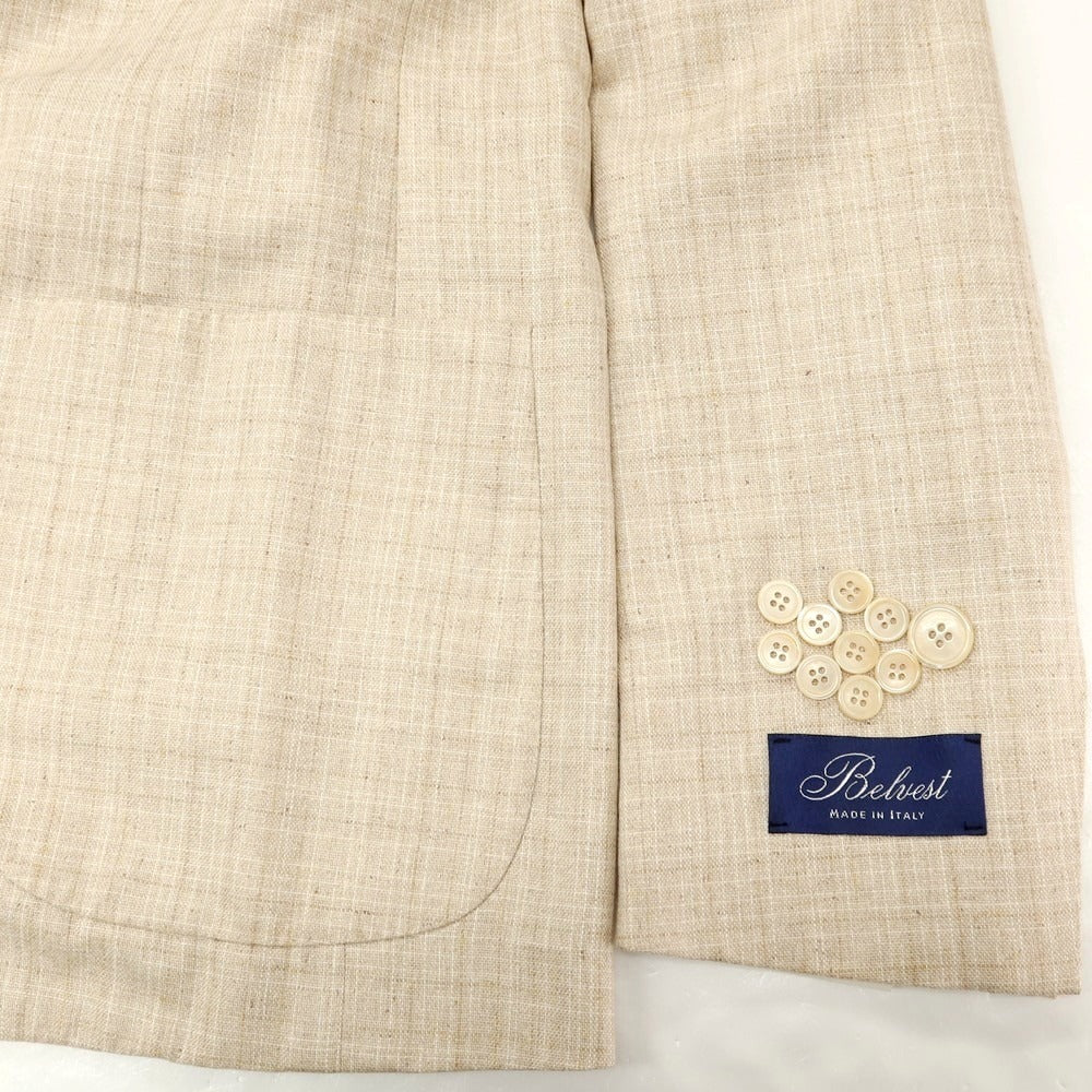 【新品】ベルベスト Belvest シルク テーラードジャケット ベージュ【 46 】【 状態ランクN 】【 メンズ 】