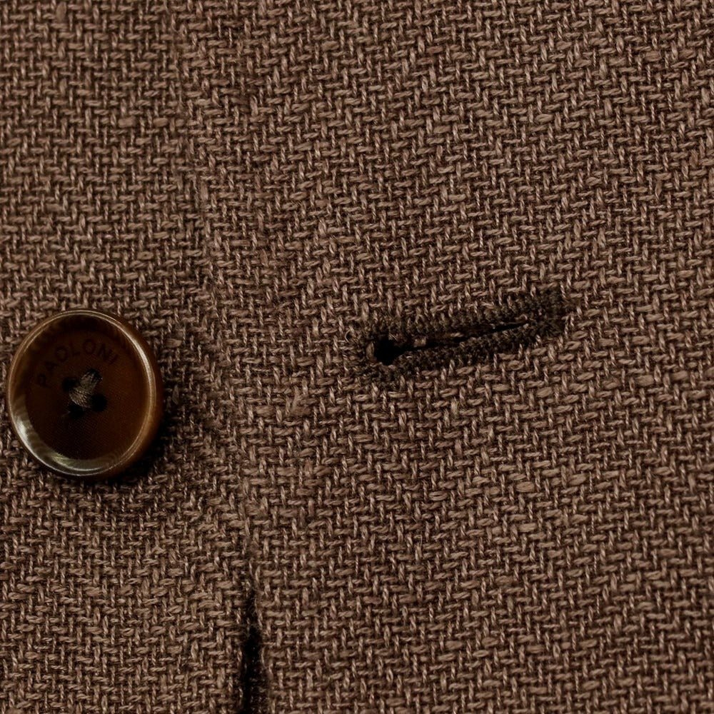 【新品アウトレット】パオローニ PAOLONI リネンコットン カジュアルジャケット ブラウン系【 48 】【 状態ランクN- 】【 メンズ 】