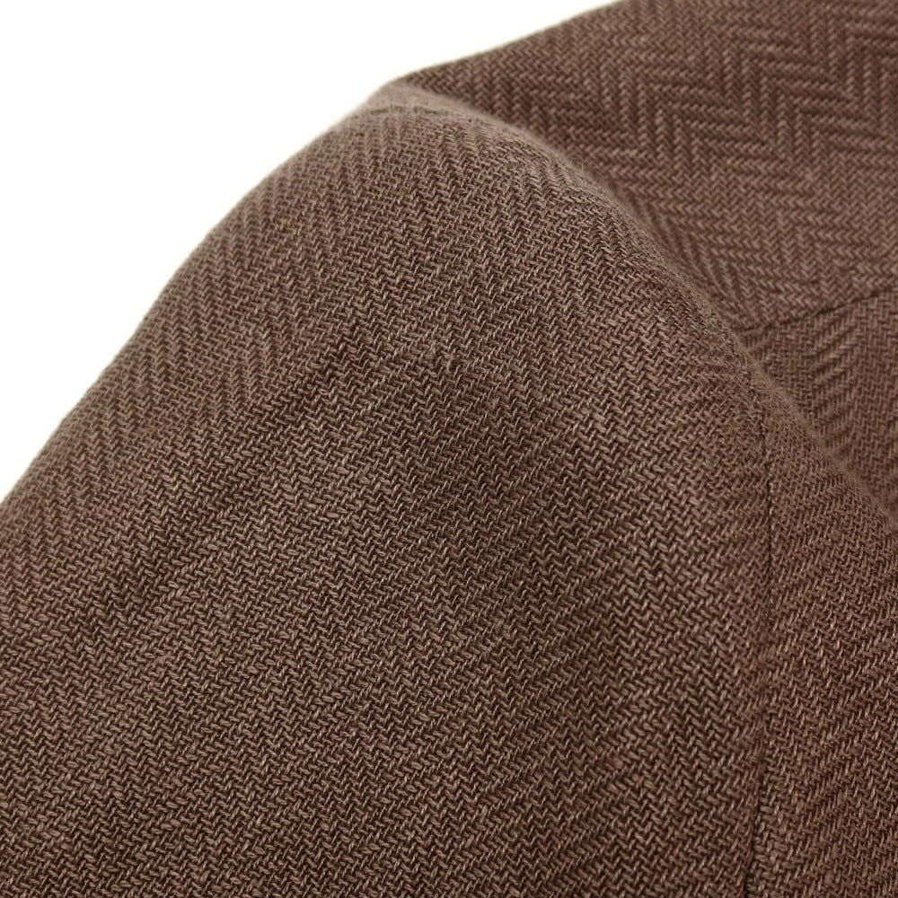 【新品アウトレット】パオローニ PAOLONI リネンコットン カジュアルジャケット ブラウン系【 48 】【 状態ランクN- 】【 メンズ 】