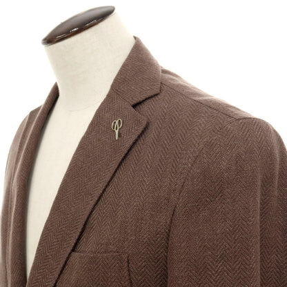 【新品】パオローニ PAOLONI リネンコットン カジュアルジャケット ブラウン系【 50 】【 状態ランクN 】【 メンズ 】