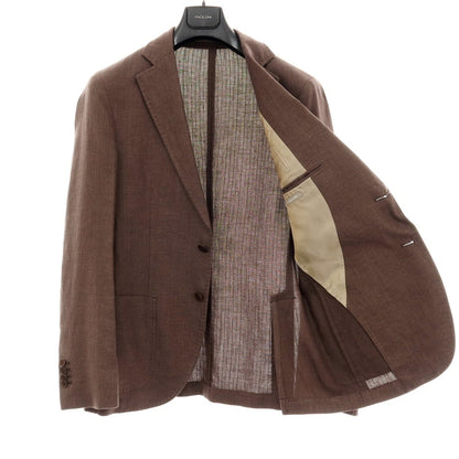 【新品】パオローニ PAOLONI リネンコットン カジュアルジャケット ブラウン系【 50 】【 状態ランクN 】【 メンズ 】