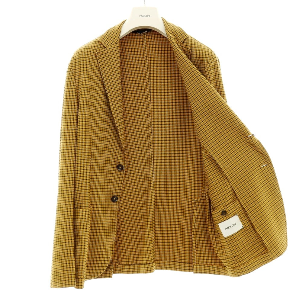 【新品】パオローニ PAOLONI テンセルコットン カジュアルジャケット イエロー系【 50 】【 状態ランクN 】【 メンズ 】