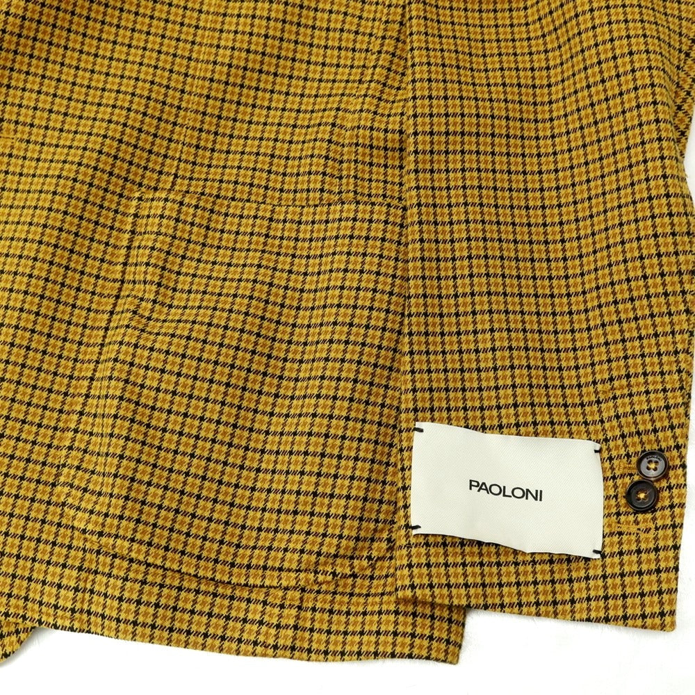 【新品】パオローニ PAOLONI テンセルコットン カジュアルジャケット イエロー系【 50 】【 状態ランクN 】【 メンズ 】