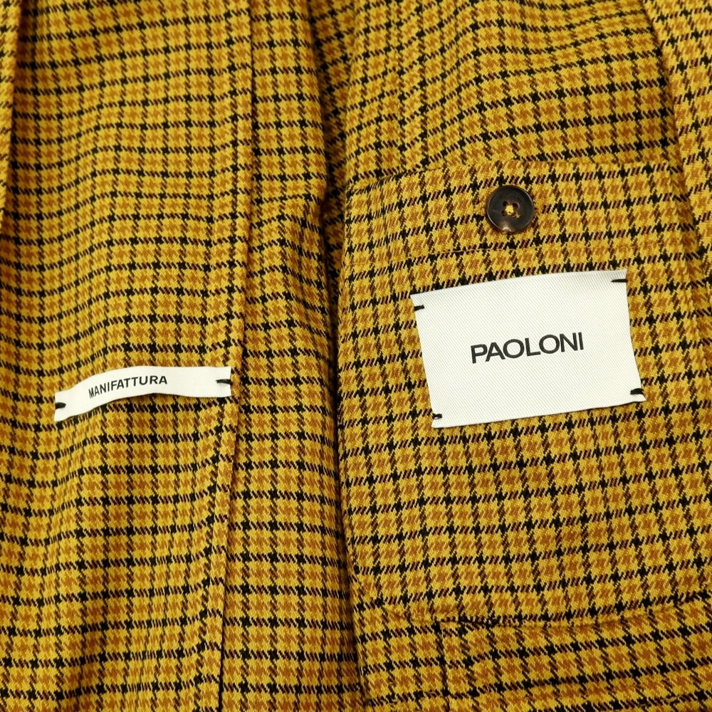【新品】パオローニ PAOLONI テンセルコットン カジュアルジャケット イエロー系【サイズ50】【 状態ランクN 】【 メンズ 】[CPD]