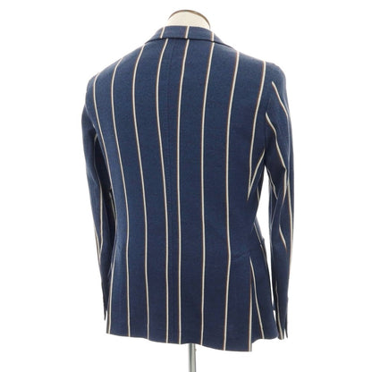 【新品】パオローニ PAOLONI コットン ジャージー ストライプ 3B カジュアルジャケット ネイビー【 50 】【 状態ランクN 】【 メンズ 】