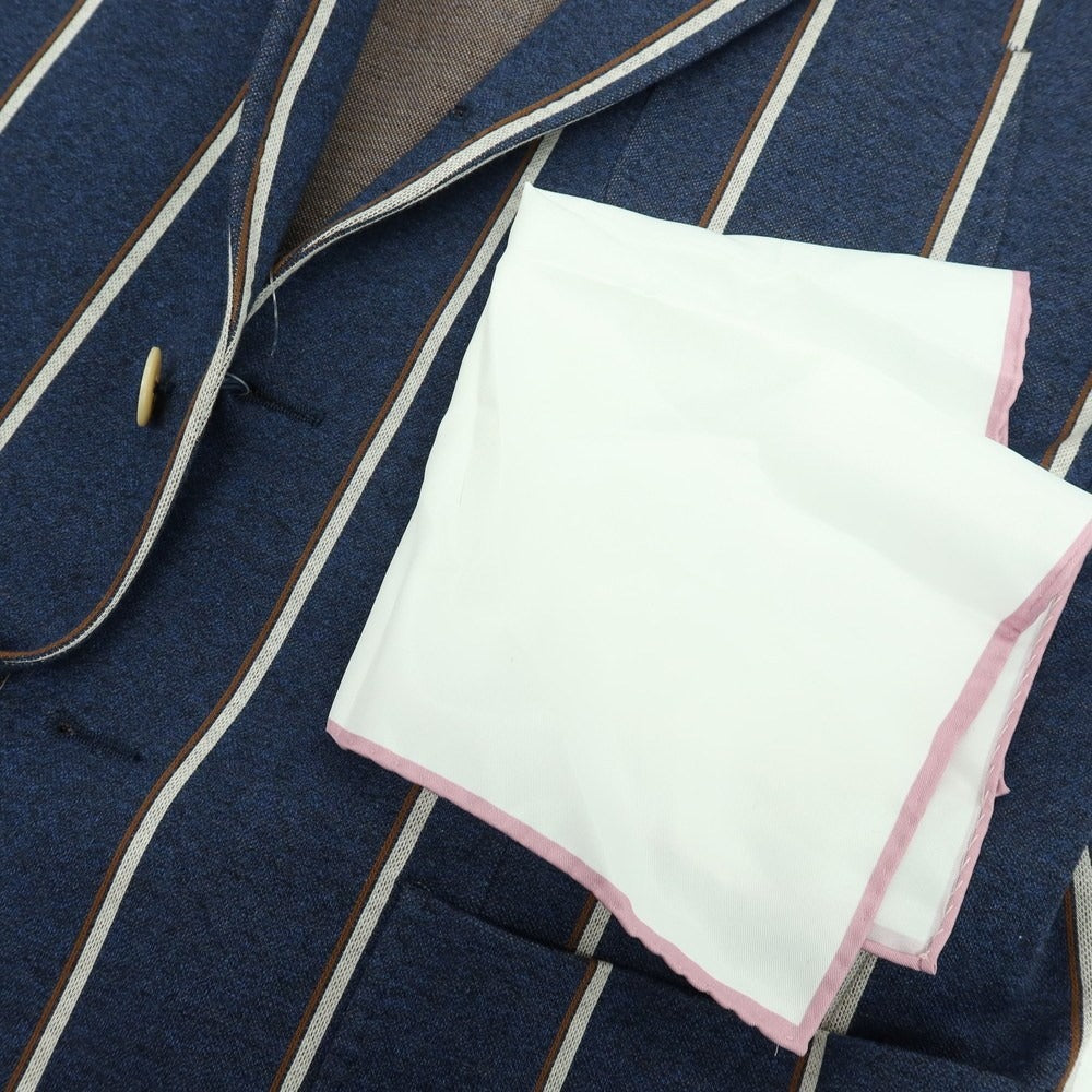 【新品】パオローニ PAOLONI コットン ジャージー ストライプ 3B カジュアルジャケット ネイビー【 50 】【 状態ランクN 】【 メンズ 】