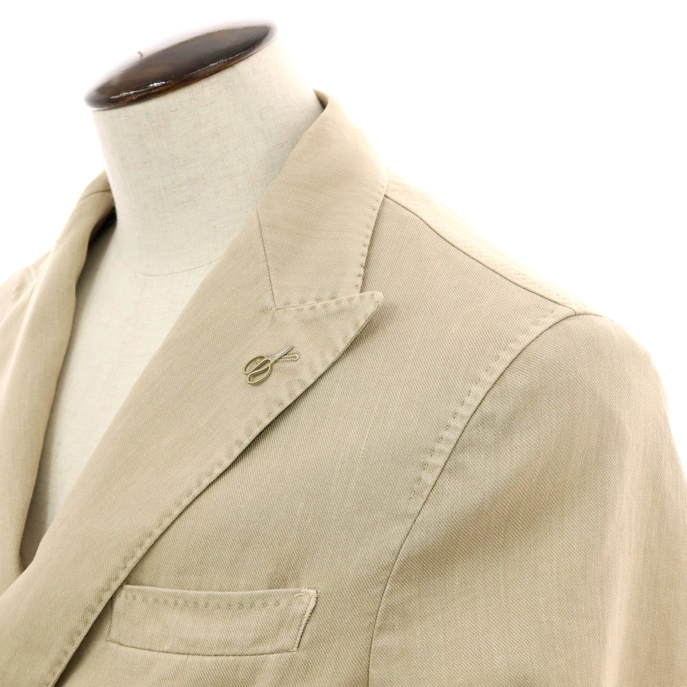 【新品】パオローニ PAOLONI ストレッチ リネンコットン ダブル6B カジュアルジャケット ベージュ【 50 】【 状態ランクN 】【 メンズ 】