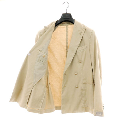 【新品】パオローニ PAOLONI ストレッチ リネンコットン ダブル6B カジュアルジャケット ベージュ【 50 】【 状態ランクN 】【 メンズ 】