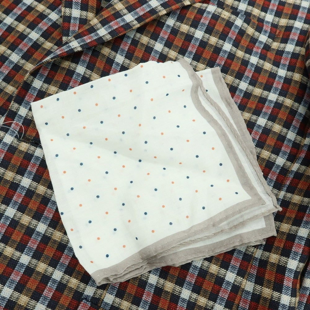 【新品】パオローニ PAOLONI リネンコットン チェック 2B カジュアルジャケット レッドxネイビー系【 50 】【 状態ランクN 】【 メンズ 】