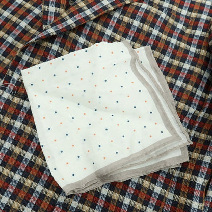 【新品】パオローニ PAOLONI リネンコットン チェック 2B カジュアルジャケット レッドxネイビー系【 50 】【 状態ランクN 】【 メンズ 】