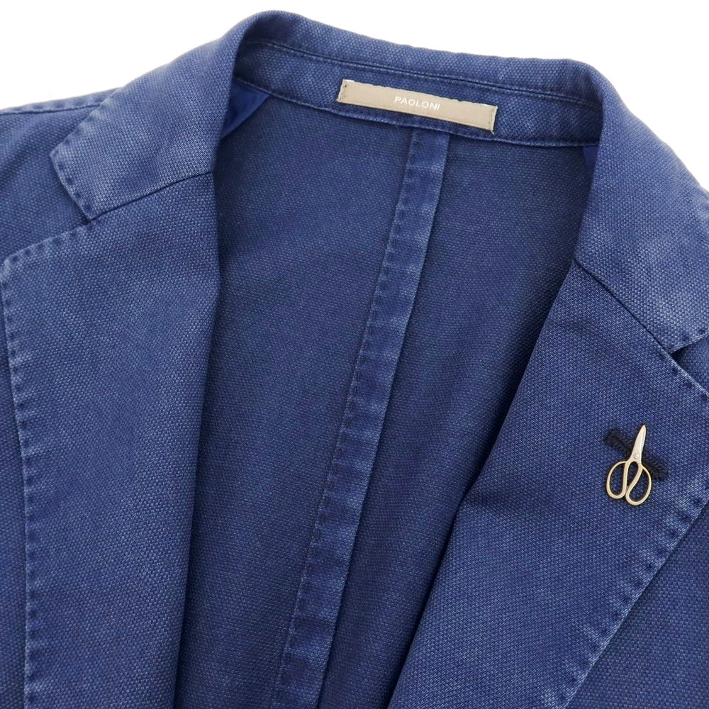 【新品】パオローニ PAOLONI 製品染め ウール 2B カジュアルジャケット ライトネイビー【サイズ50】【 状態ランクN 】【 メンズ 】