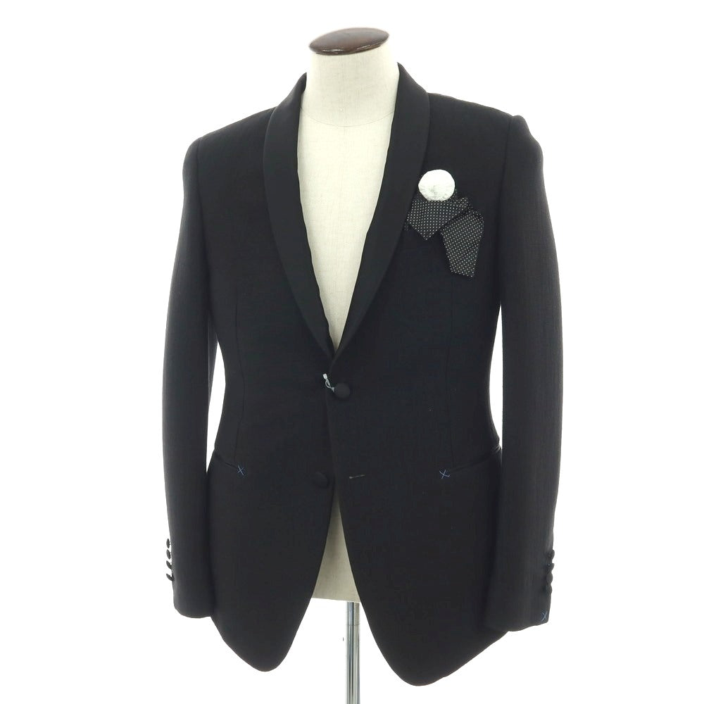 【新品】パオローニ PAOLONI Black Label コットンナイロン ショールカラー 2B タキシードジャケット ブラック【サイズ50】【 状態ランクN 】【 メンズ 】[EPD]