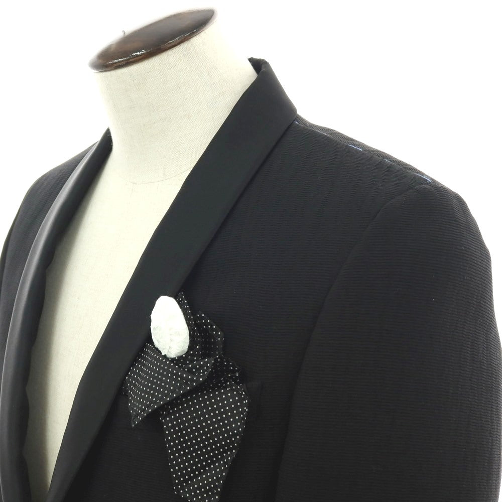 【新品】パオローニ PAOLONI Black Label コットンナイロン ショールカラー 2B タキシードジャケット ブラック【サイズ50】【 状態ランクN 】【 メンズ 】[EPD]