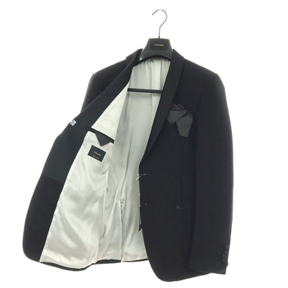 【新品】パオローニ PAOLONI Black Label コットンナイロン ショールカラー 2B タキシードジャケット ブラック【サイズ50】【 状態ランクN 】【 メンズ 】