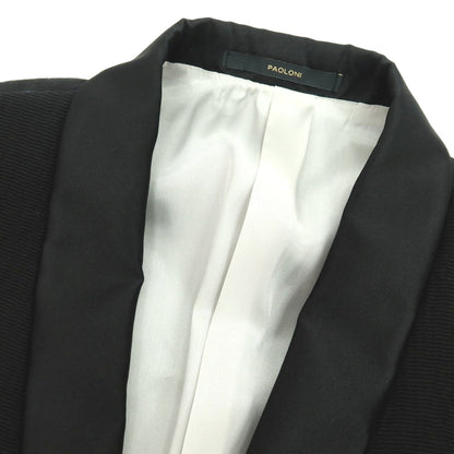 【新品】パオローニ PAOLONI Black Label コットンナイロン ショールカラー 2B タキシードジャケット ブラック【サイズ50】【 状態ランクN 】【 メンズ 】