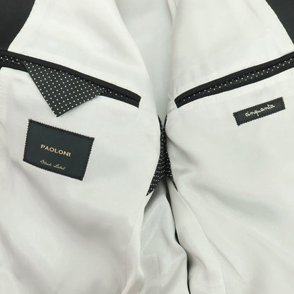 【新品】パオローニ PAOLONI Black Label コットンナイロン ショールカラー 2B タキシードジャケット ブラック【サイズ50】【 状態ランクN 】【 メンズ 】