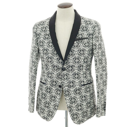 【新品】パオローニ PAOLONI Black Label コットンポリエステル ショールカラー 2B タキシードジャケット ブラックxホワイト【サイズ50】【 状態ランクN 】【 メンズ 】