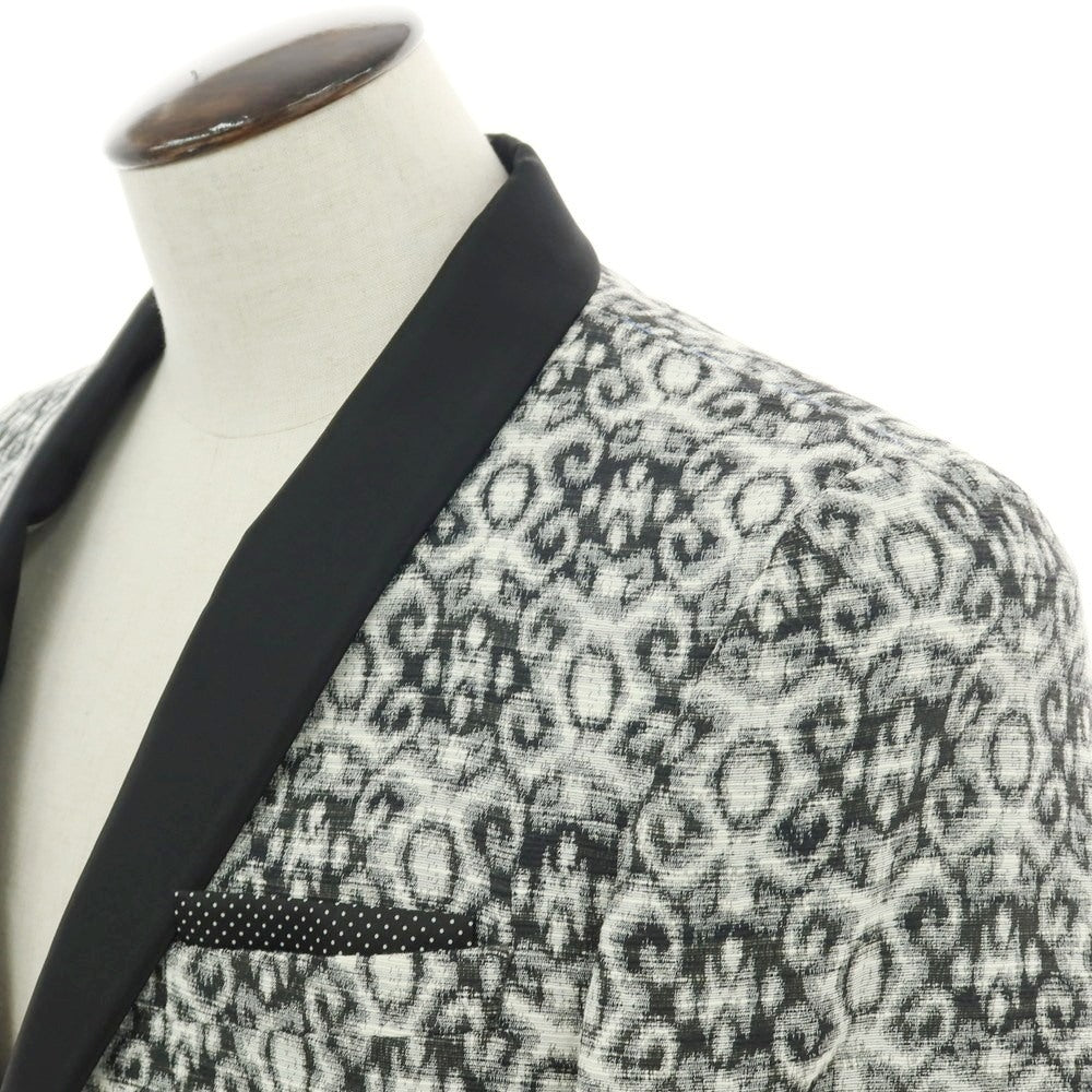 【新品】パオローニ PAOLONI Black Label コットンポリエステル ショールカラー 2B タキシードジャケット ブラックxホワイト【サイズ50】【 状態ランクN 】【 メンズ 】