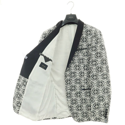 【新品】パオローニ PAOLONI Black Label コットンポリエステル ショールカラー 2B タキシードジャケット ブラックxホワイト【サイズ50】【 状態ランクN 】【 メンズ 】