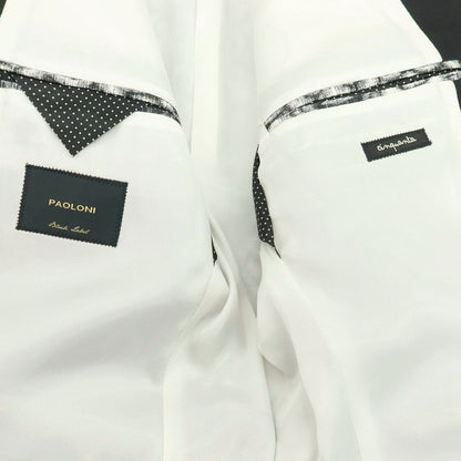 【新品】パオローニ PAOLONI Black Label コットンポリエステル ショールカラー 2B タキシードジャケット ブラックxホワイト【サイズ50】【 状態ランクN 】【 メンズ 】