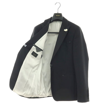 【新品】パオローニ PAOLONI Black Label ポリエステル 1B タキシードジャケット ブラック【サイズ48】【 状態ランクN 】【 メンズ 】