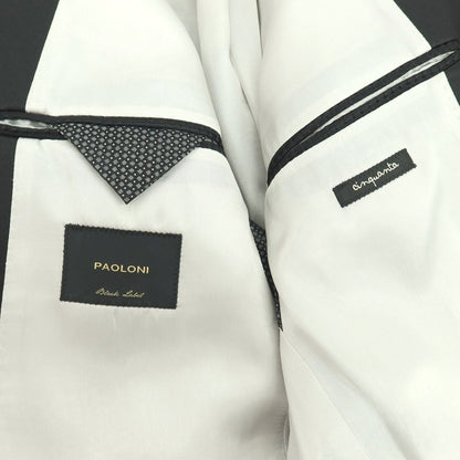 【新品】パオローニ PAOLONI Black Label ポリエステル 1B タキシードジャケット ブラック【サイズ48】【 状態ランクN 】【 メンズ 】