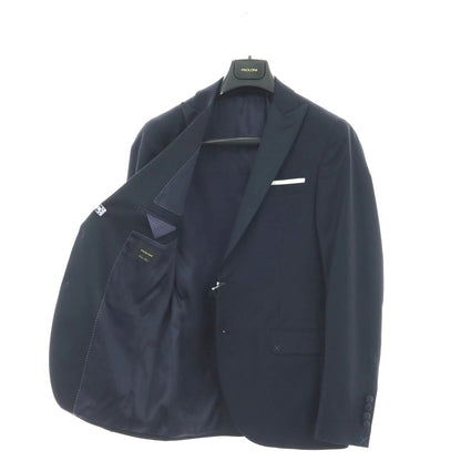 【新品】パオローニ PAOLONI Black Label ウールポリエステル チェック 2B フォーマルスーツ ネイビー【サイズ44】【 状態ランクN 】【 メンズ 】