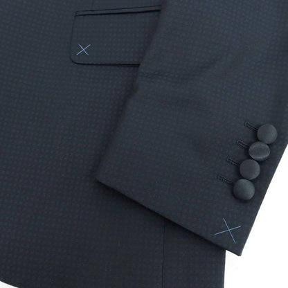 【新品】パオローニ PAOLONI Black Label ウールポリエステル チェック 2B フォーマルスーツ ネイビー【サイズ44】【 状態ランクN 】【 メンズ 】