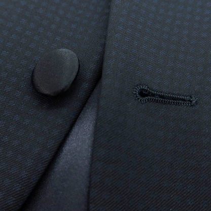 【新品】パオローニ PAOLONI Black Label ウールポリエステル チェック 2B フォーマルスーツ ネイビー【サイズ44】【 状態ランクN 】【 メンズ 】