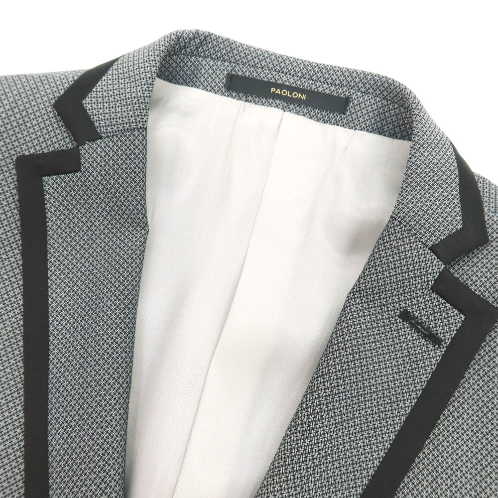 【新品】パオローニ PAOLONI Black Label ウールポリエステル 1B フォーマルスーツ グレー【サイズ50】【 状態ランクN 】【 メンズ 】