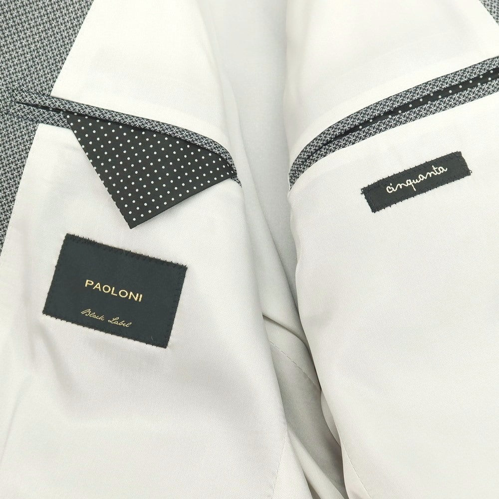 【新品】パオローニ PAOLONI Black Label ウールポリエステル 1B フォーマルスーツ グレー【サイズ50】【 状態ランクN 】【 メンズ 】