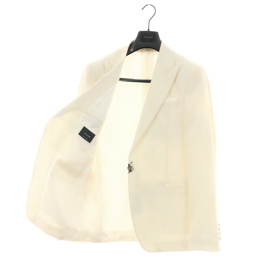 【新品アウトレット】パオローニ PAOLONI Black Label ポリエステルウール 1B フォーマルスーツ アイボリー【サイズ50】【 状態ランクN- 】【 メンズ 】