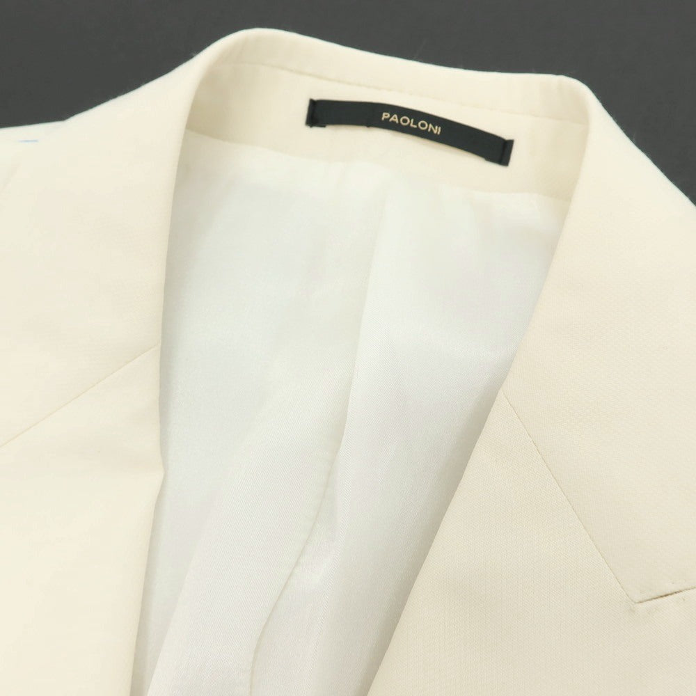 【新品アウトレット】パオローニ PAOLONI Black Label ポリエステルウール 1B フォーマルスーツ アイボリー【サイズ50】【 状態ランクN- 】【 メンズ 】