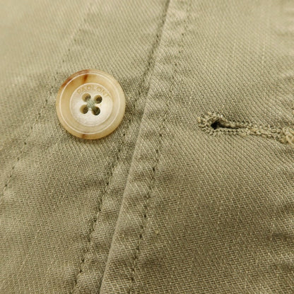 【新品アウトレット】パオローニ PAOLONI ストレッチ リネンコットン カジュアルシャツ カーキ【サイズ48】【 状態ランクN- 】【 メンズ 】