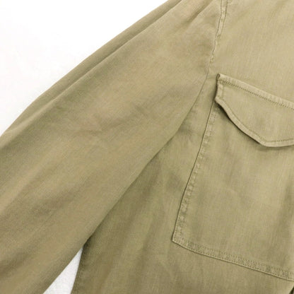 【新品アウトレット】パオローニ PAOLONI ストレッチ リネンコットン カジュアルシャツ カーキ【サイズ48】【 状態ランクN- 】【 メンズ 】