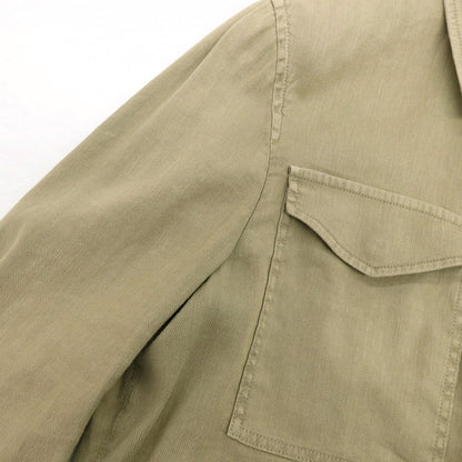 【新品アウトレット】パオローニ PAOLONI ストレッチ リネンコットン カジュアルシャツ カーキ【 50 】【 状態ランクN- 】【 メンズ 】