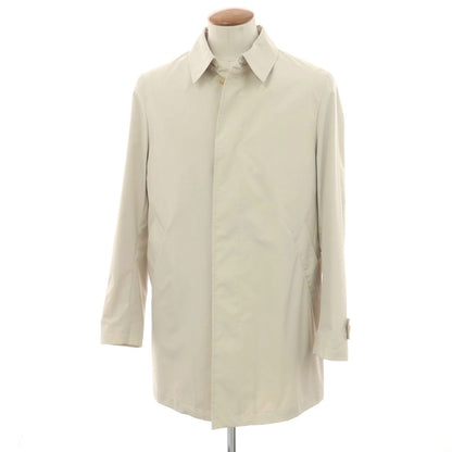 【新品アウトレット】パオローニ PAOLONI ポリエステル グラフチェック ステンカラーコート ライトベージュ【サイズ48】【 状態ランクN- 】【 メンズ 】