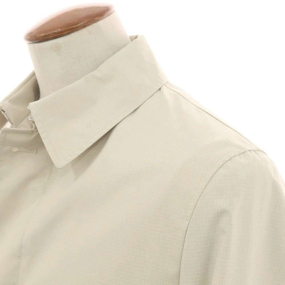 【新品アウトレット】パオローニ PAOLONI ポリエステル グラフチェック ステンカラーコート ライトベージュ【サイズ48】【 状態ランクN- 】【 メンズ 】