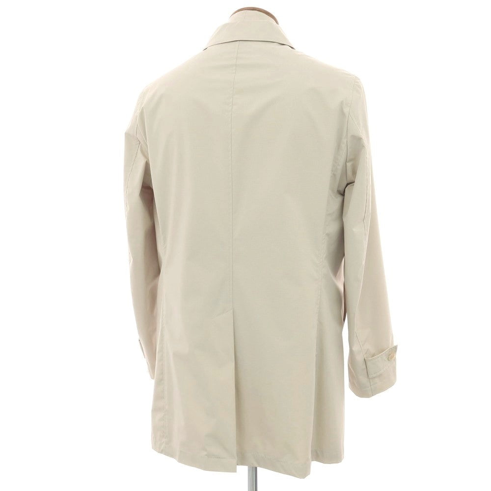 【新品アウトレット】パオローニ PAOLONI ポリエステル グラフチェック ステンカラーコート ライトベージュ【サイズ48】【 状態ランクN- 】【 メンズ 】