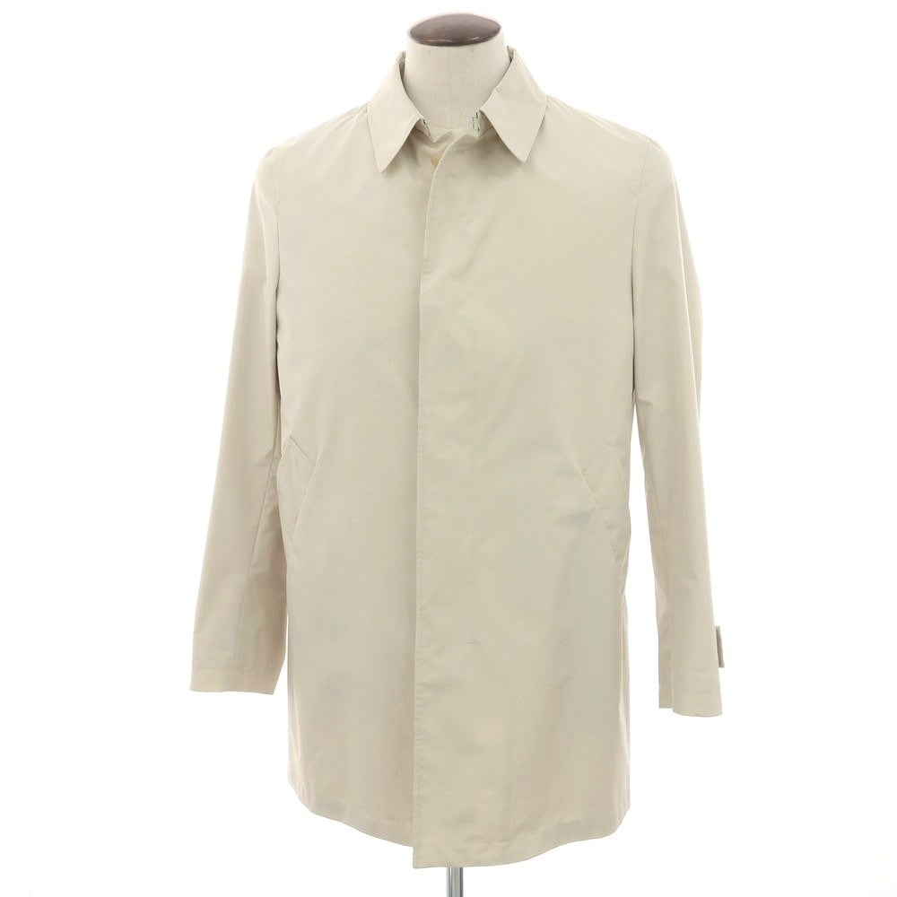 【新品】パオローニ PAOLONI ポリエステル グラフチェック ステンカラーコート ライトベージュ【サイズ52】【 状態ランクN 】【 メンズ 】[EPD]