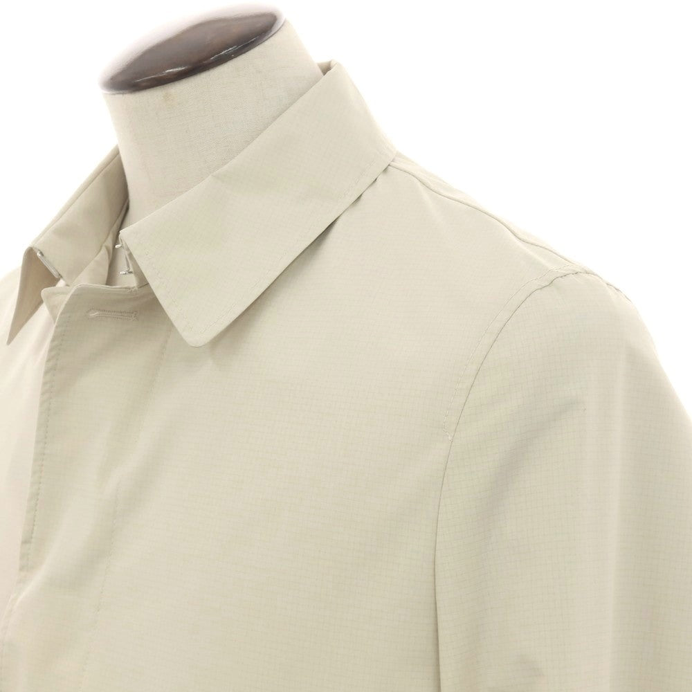 【新品】パオローニ PAOLONI ポリエステル グラフチェック ステンカラーコート ライトベージュ【サイズ52】【 状態ランクN 】【 メンズ 】[EPD]