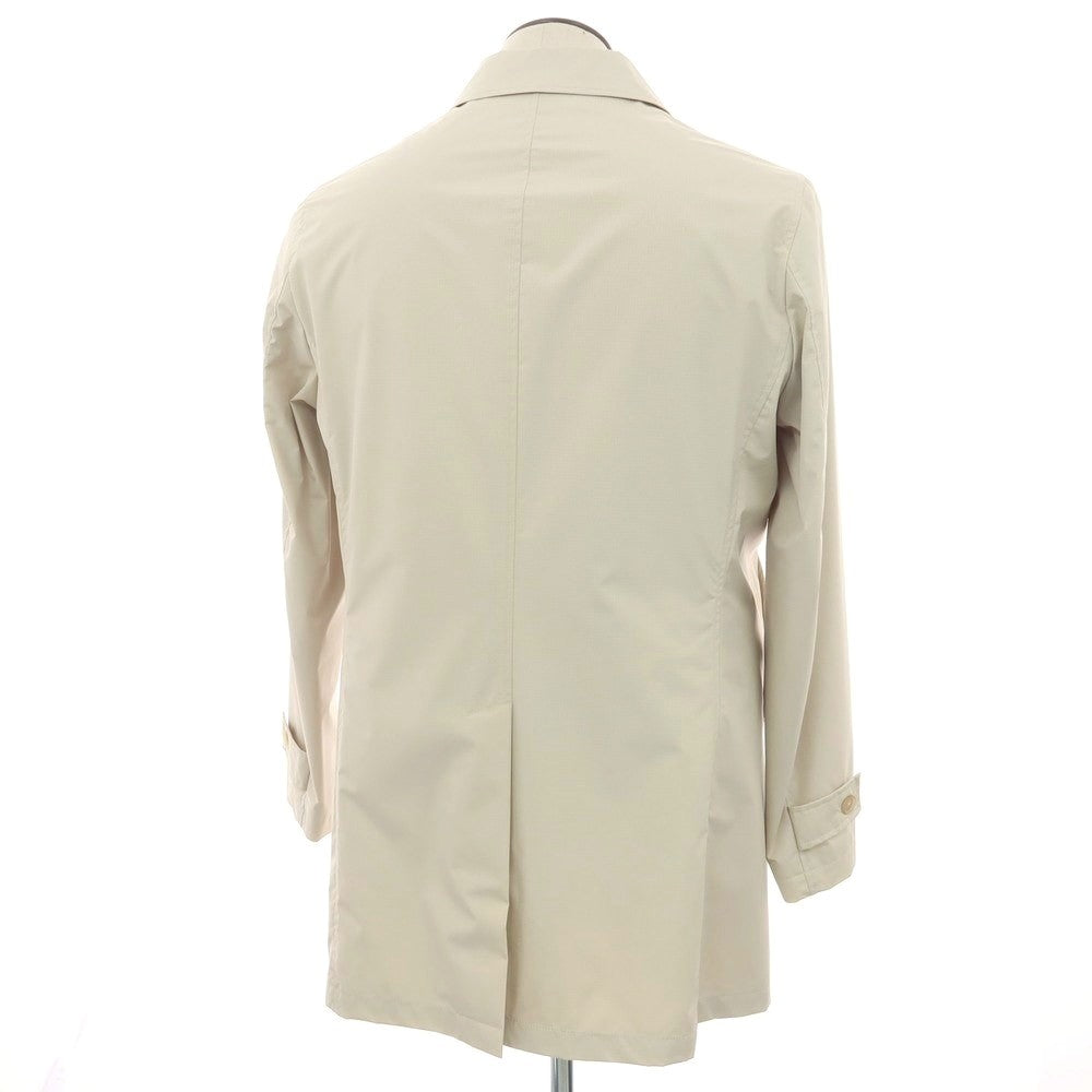 【新品】パオローニ PAOLONI ポリエステル グラフチェック ステンカラーコート ライトベージュ【サイズ52】【 状態ランクN 】【 メンズ 】[EPD]
