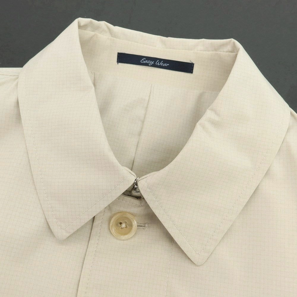 【新品】パオローニ PAOLONI ポリエステル グラフチェック ステンカラーコート ライトベージュ【サイズ52】【 状態ランクN 】【 メンズ 】[EPD]